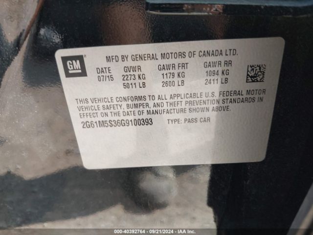 2G61M5S36G9100393 Cadillac Xts Luxury Collection