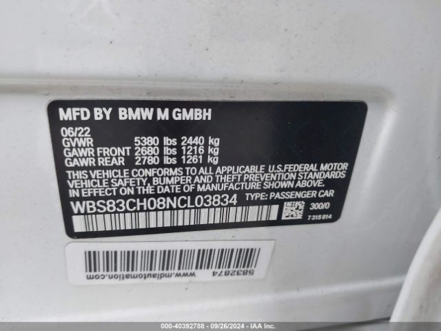 WBS83CH08NCL03834 BMW M5