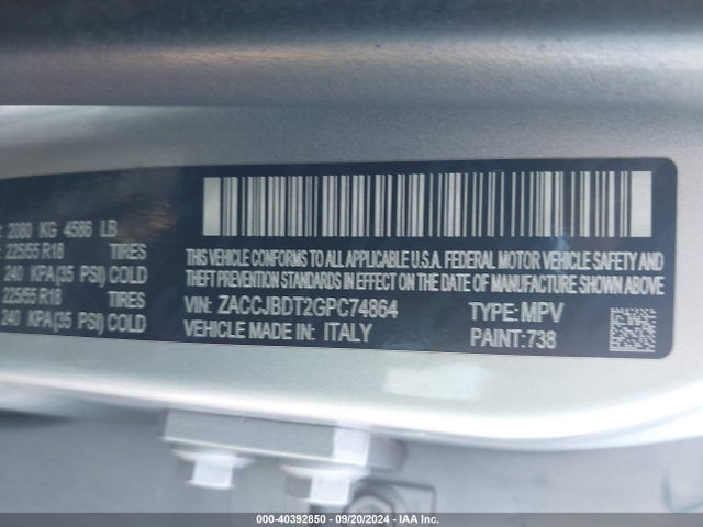 ZACCJBDT2GPC74864 Jeep Renegade Limited