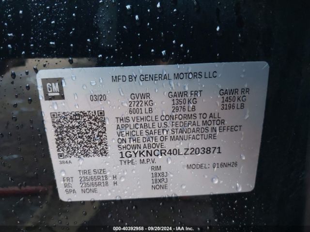 1GYKNCR40LZ203871 Cadillac Xt5 Fwd Premium Luxury