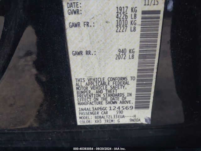 1N4AL3AP6GC124569 Nissan Altima 2.5 Sl