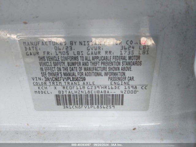 3N1CN8FV1PL856259 Nissan Versa 1.6 Sr Xtronic Cvt