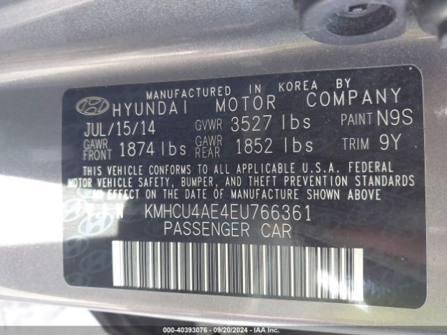 KMHCU4AE4EU766361 Hyundai ACCENT GLS