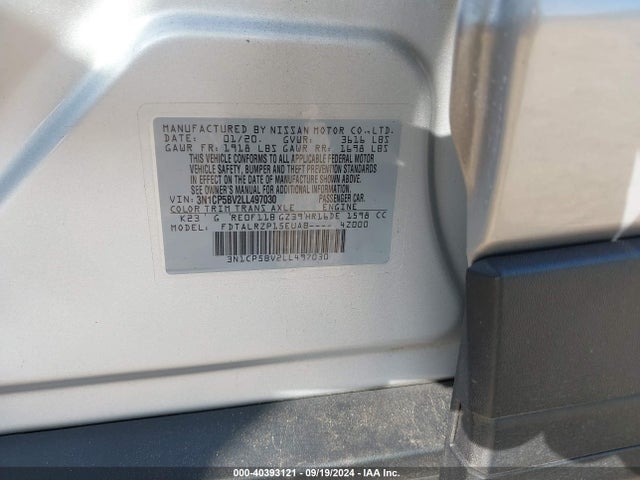 Nissan Kicks S Xtronic Cvt 2020 3N1CP5BV2LL497030 Image 9