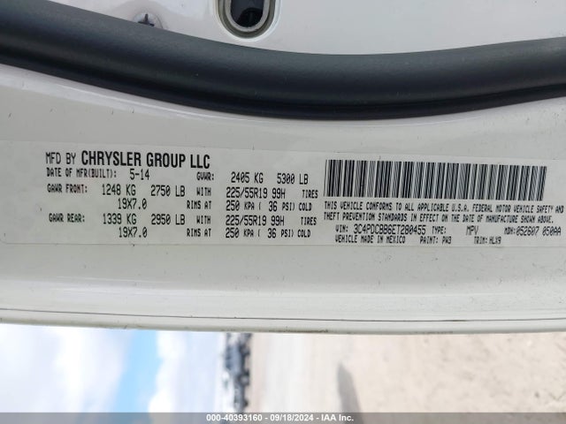 Dodge Journey Sxt 2014 3C4PDCBB6ET280455 Image 9