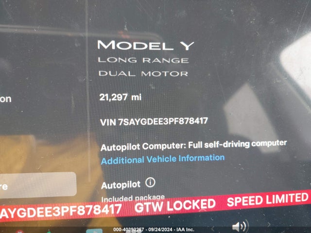 2023 TESLA MODEL Y 7SAYGDEE3PF878417 Photo 6