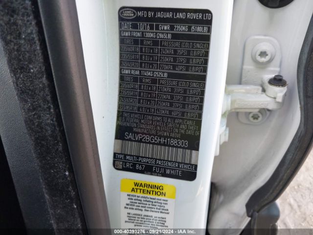SALVP2BG5HH188303 Land Rover Range Rover Evoque Se/se Premium