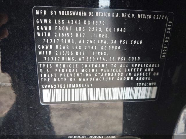3VV5X7B21RM064357 Volkswagen Taos 1.5t S