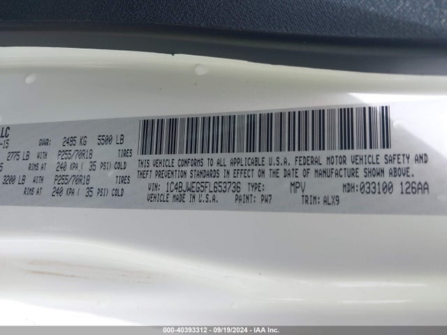 1C4BJWEG5FL653736 Jeep Wrangler Unlimited Sahara
