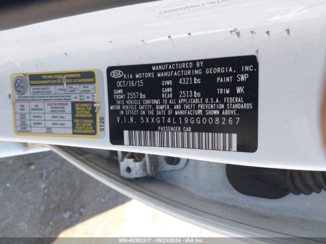 5XXGT4L19GG008267 KIA Optima Lx Turbo