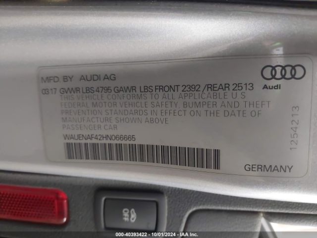 WAUENAF42HN066665 Audi A4 2.0t Premium