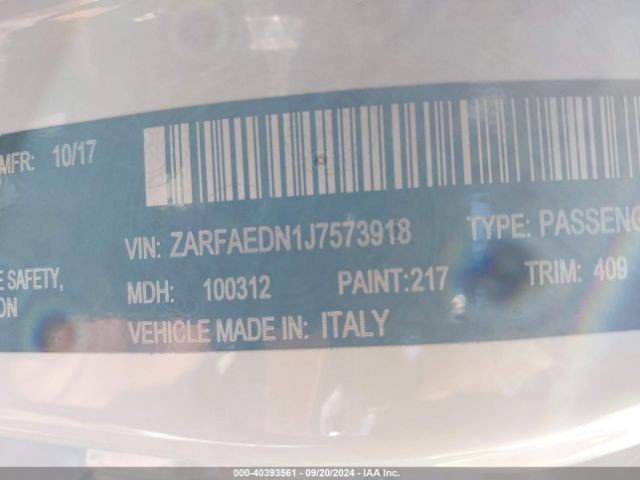 ZARFAEDN1J7573918 Alfa Romeo Giulia Awd