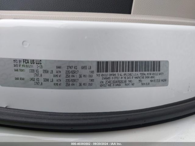 2C4RC1BG4KR626108 Chrysler Pacifica Touring L