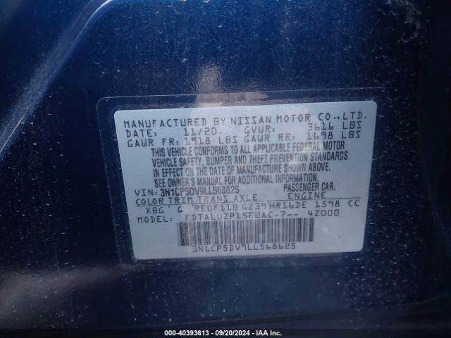 3N1CP5DV9LL568625 Nissan Kicks Sr Xtronic Cvt