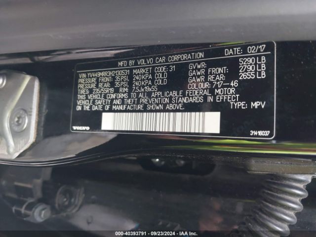 YV449MRR3H2130531 Volvo Xc60 T6 Dynamic