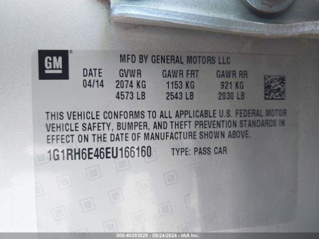 1G1RH6E46EU166160 Chevrolet Volt