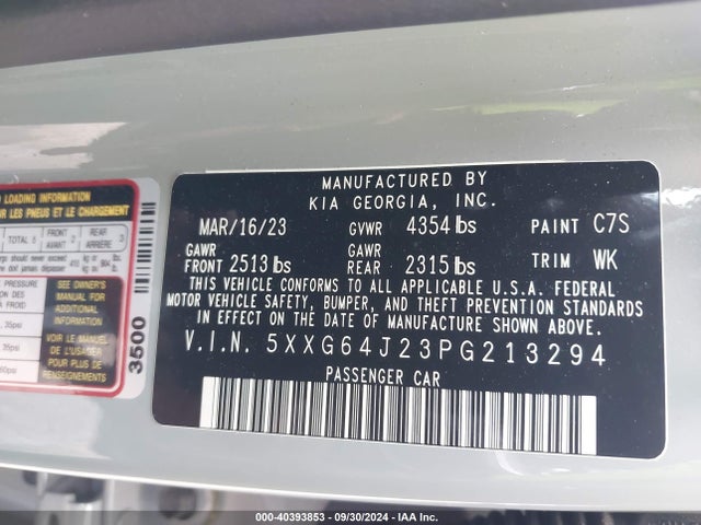 5XXG64J23PG213294 KIA K5 Gt-line