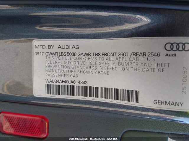 WAUB4AF40JA014843 Audi S4 3.0t Premium Plus