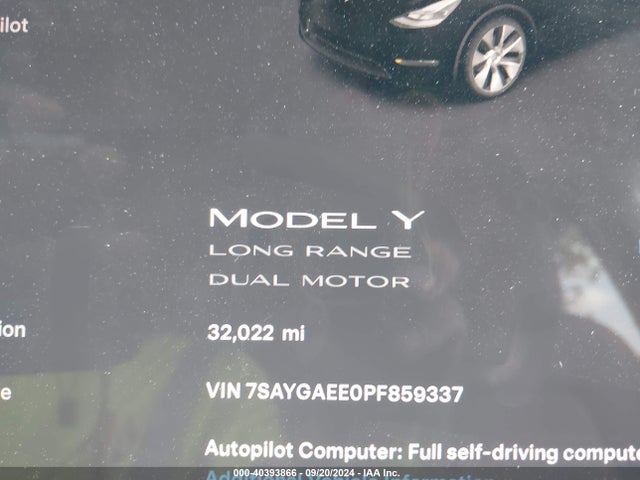 2023 TESLA MODEL Y 7SAYGAEE0PF859337 Photo 6