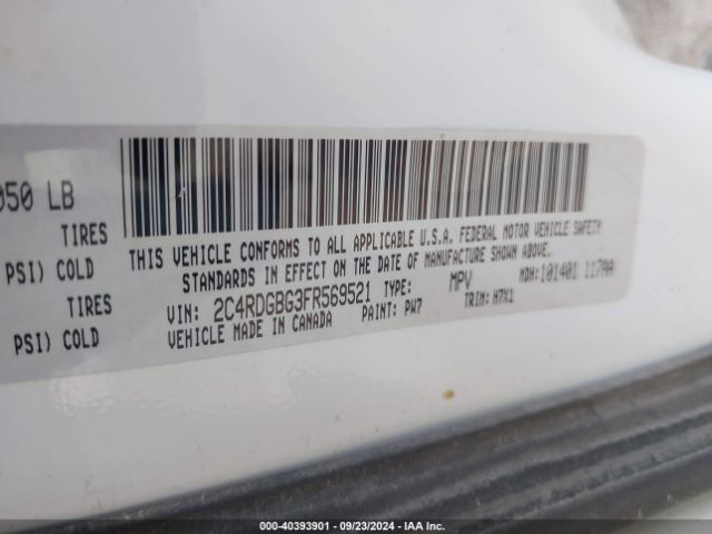 2C4RDGBG3FR569521 Dodge Grand Caravan American Value Pkg