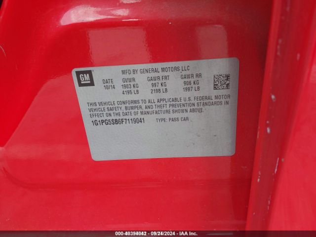 1G1PG5SB6F7119041 Chevrolet CRUZE LTZ