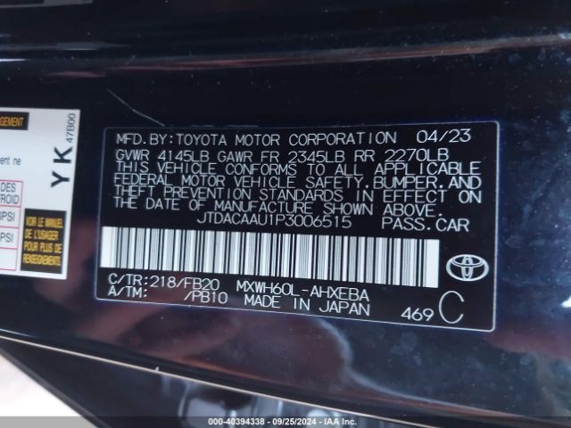 JTDACAAU1P3006515 Toyota Prius Le