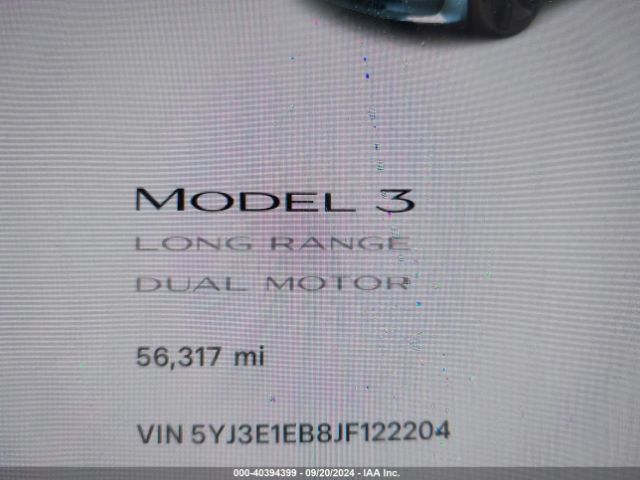5YJ3E1EB8JF122204 Tesla Model 3 Long Range/performance