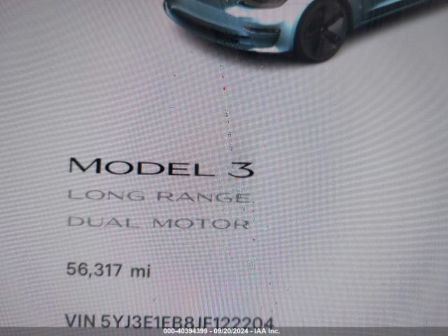5YJ3E1EB8JF122204 Tesla Model 3 Long Range/performance