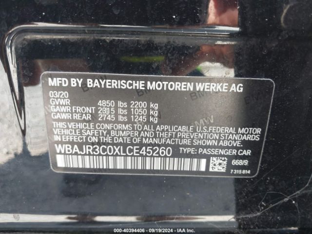 WBAJR3C0XLCE45260 BMW 530I