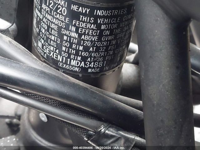 2021 KAWASAKI EX650 ML5EXEN11MDA34881 Photo 9