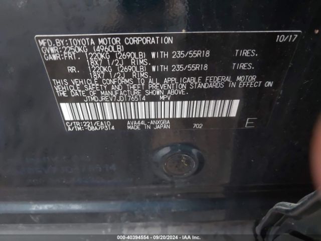 JTMDJREV7JD176514 Toyota Rav4 Hybrid Limited