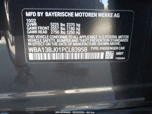 WBA13BJ01PCL83958 BMW 530 I Xdrive