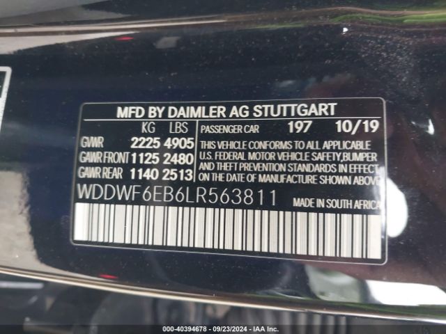 WDDWF6EB6LR563811 Mercedes-Benz Amg C 43 4matic