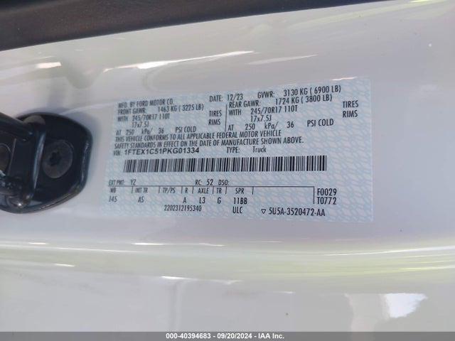 Ford F-150 Xl 2023 1FTEX1C51PKG01334 Image 9