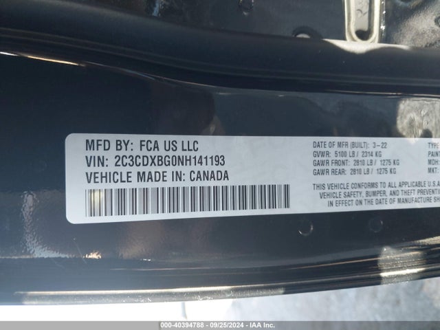 Dodge Charger Sxt Rwd 2022 2C3CDXBG0NH141193 Image 9