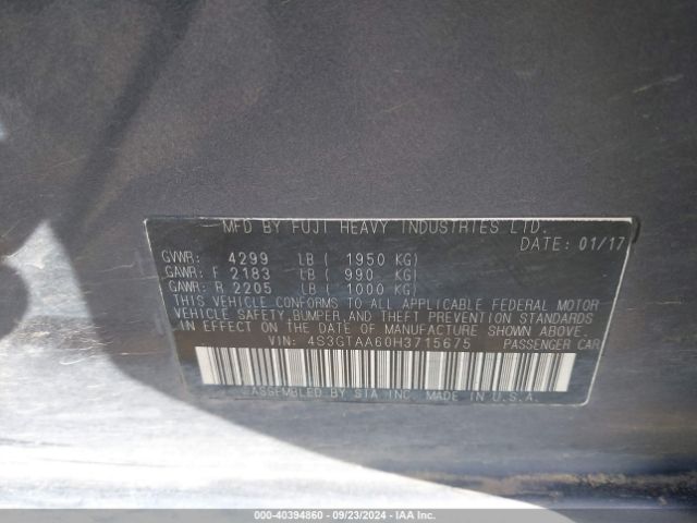 4S3GTAA60H3715644 Subaru Impreza 2.0i