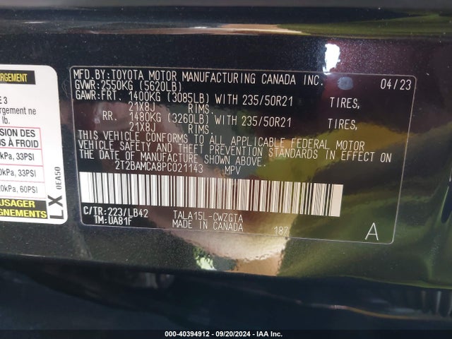 Lexus Rx 350 Premium Plus 2023 2T2BAMCA8PC021143 Image 9