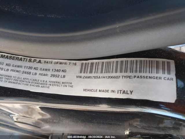 ZAM57XSA1H1206607 Maserati Ghibli