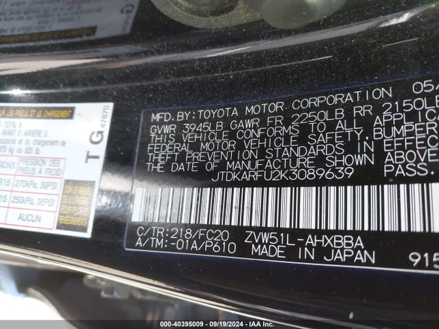Toyota Prius L Eco 2019 JTDKARFU2K3089639 Image 9