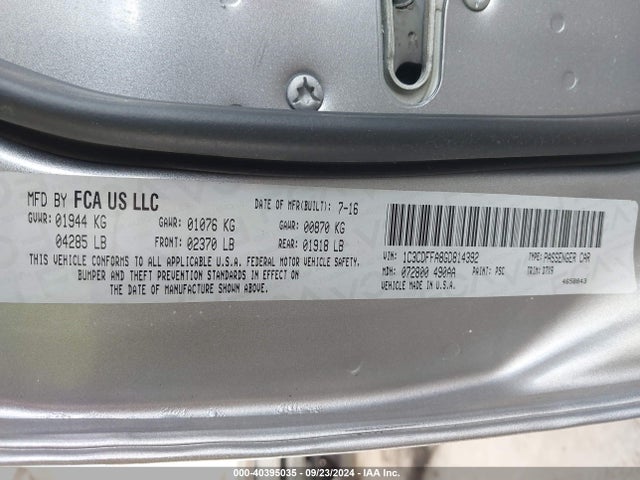 1C3CDFFA8GD814392 Dodge Dart Sxt Sport