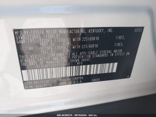 4T3E6RFVXPU110460 Toyota Rav4 Hybrid Xse