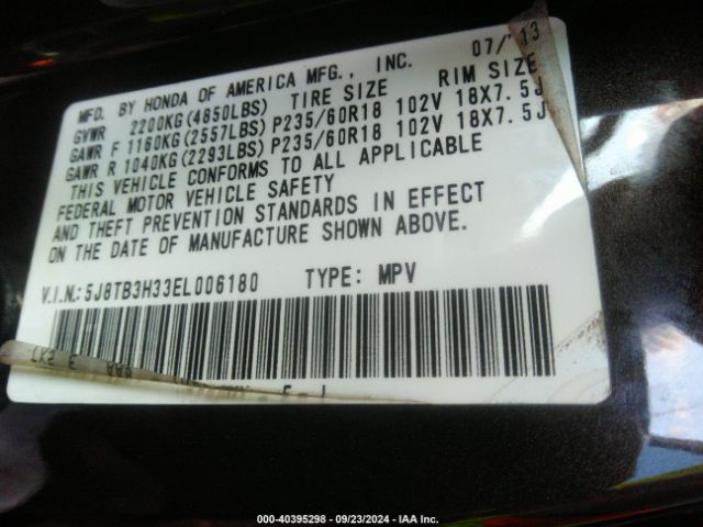 5J8TB3H33EL006180 Acura RDX