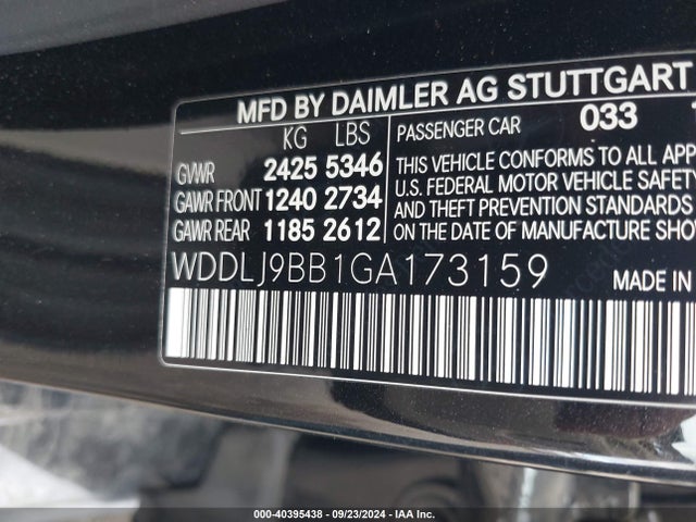 WDDLJ9BB1GA173159 Mercedes-Benz Cls 550 4matic