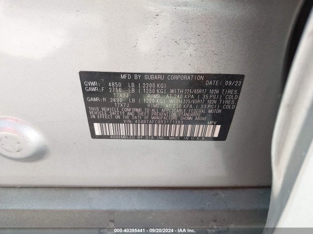 4S4BTAFC8R3171383 Subaru Outback Premium