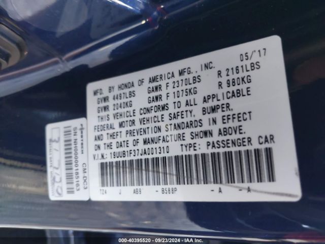 19UUB1F37JA001310 Acura TLX