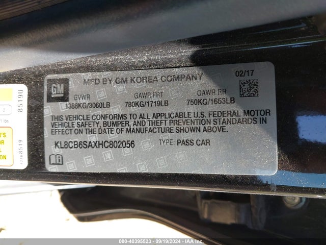 Chevrolet Spark Ls Cvt 2017 KL8CB6SAXHC802056 Image 9