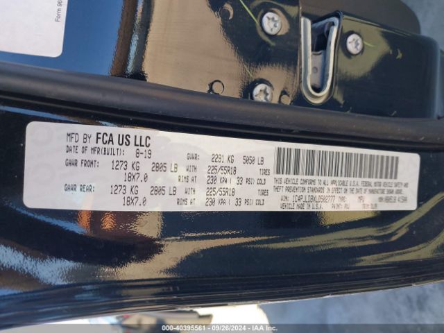 1C4PJLDBXLD502777 Jeep Cherokee Limited Fwd