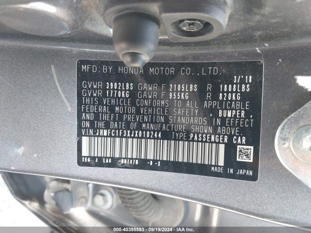 Honda Civic Ex-t 2018 JHMFC1F3XJX010244 Image 9