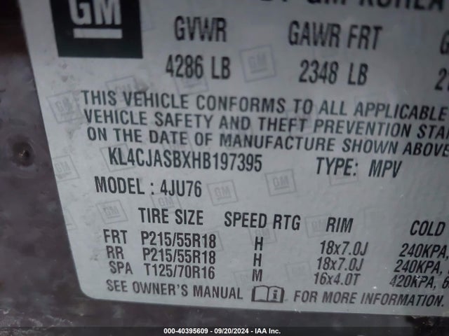 Buick Encore Preferred 2017 KL4CJASBXHB197395 Image 9