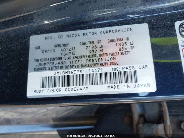 JM1BM1W37E1114471 Mazda Mazda3 S Grand Touring